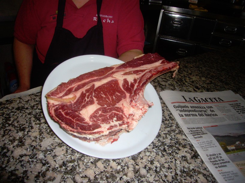 Chuleta en Restaurante Racha. Endrinal.